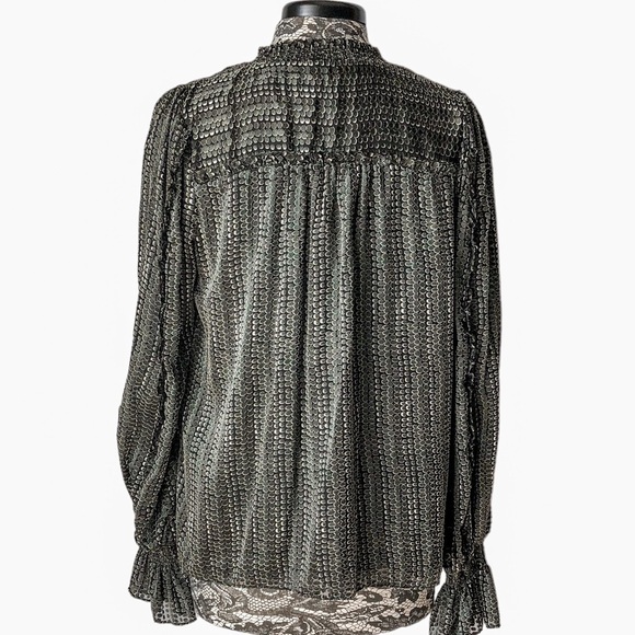 Ramy Brook Damen Charley Long Sleeve Blouse Black Large - Picture 5 of 11